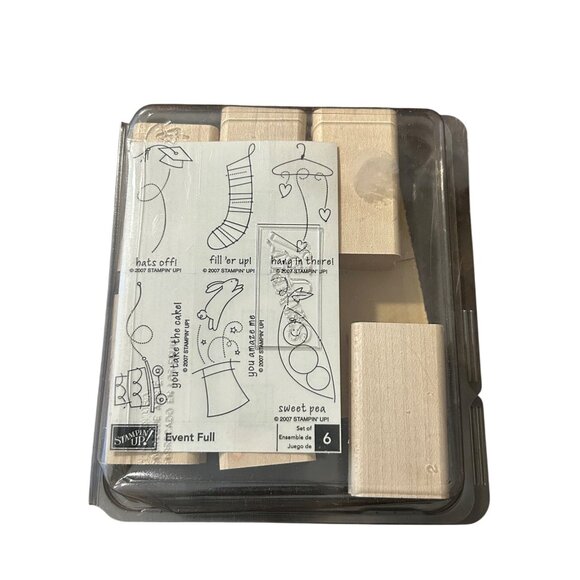 Stampin Up! Sweet Pea Rubber Stamp Set With 6 Designs For Crafting & Scrapbookin - Picture 2 of 3